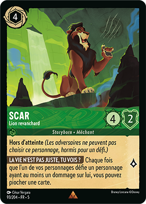 carte lorcana scar lion revanchard